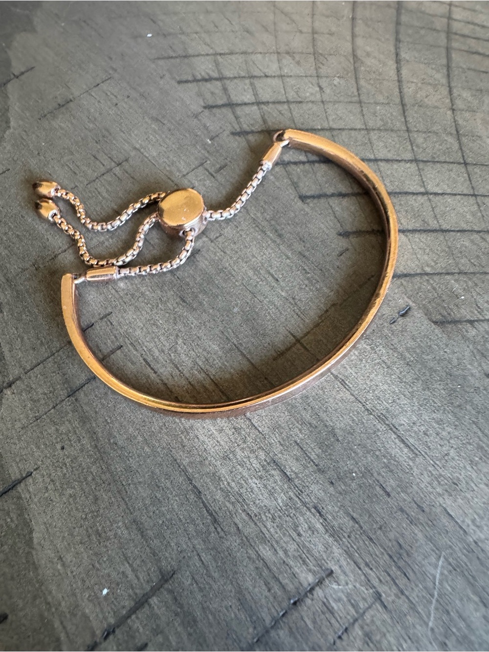 Monica Vinader 18k Rose Gold Adjustable Slider Bangle Bracelet